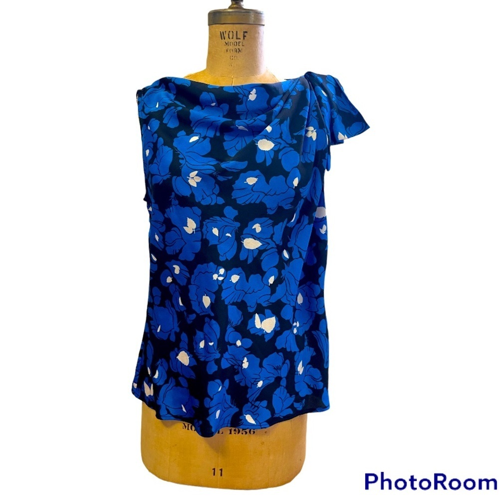 Banana Republic | Sleeveless Floral Side Tie Bow Blouse